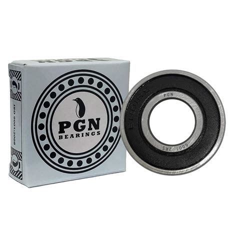 (10 Pack) PGN 6001-2RS Sealed Ball Bearing - C3-12x28x8 - Lubricated - Chrome Steel