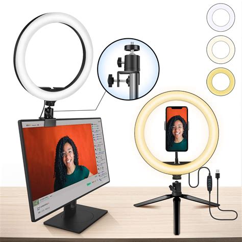 Exclusive Discount 70% Price  10" Ring Light MACTREM LED Light Ring with Tripod, Clamp & Phone Holder for YouTube Video, Makeup, Selfie, Photography, Live Streaming, Tiktok, 3 Light Modes & 10 Brightness Level (10 inch)