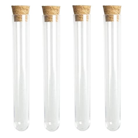 🔥 Crazy Deals 20 Pieces Clear Plastic Test Tubes with Cork Stoppers 15X100mm 10ml for Scientific Experiments, Party, Storage by SHXSTORE