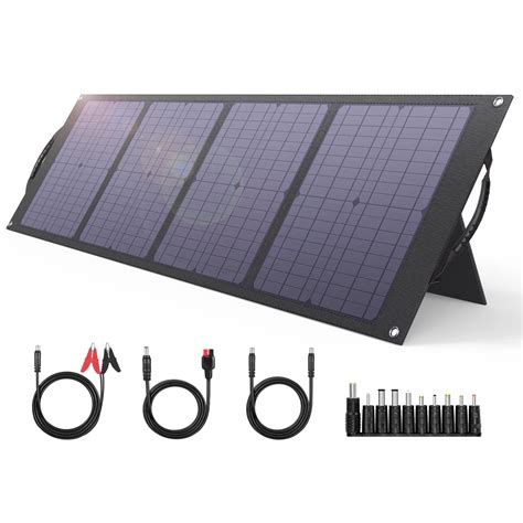 80W 18V Portable Solar Panel with Kickstand, Parallel Cable, QC 3.0 USB Outputs, US Foldable Solar Panle Charger Solar Cell for Outdoor Camping RV for Jackery for Rockpals Power Station