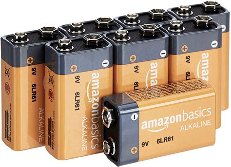 Amazon Basics 24 Pack 9 Volt Performance All-Purpose Alkaline Batteries, 5-Year Shelf Life, Easy to Open Value Pack