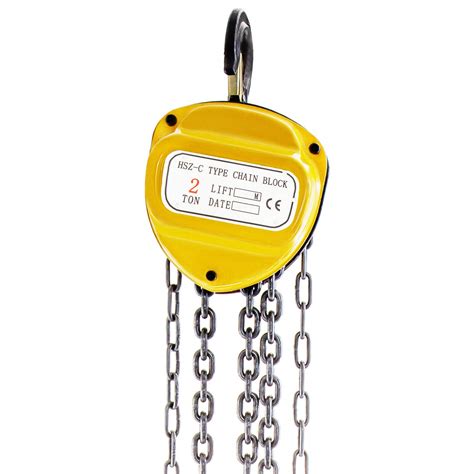 Best Review BestEquip Chain Hoist 4400lbs/2ton Chain Block Hoist Manual Chain Hoist 3m/10ft Block Chain Hand Chain Lifting Hoist w/Two Hooks Chain Pulley Tackle Hoist Winch Lifting Pulling Equipment Yellow