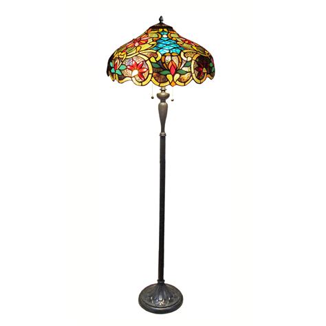 Best Deal 🛒 Chloe Lighting CH1A674VB18-FL2 Leslie Tiffany-Style Victorian 2 Light Floor Lamp 18-Inch Shade