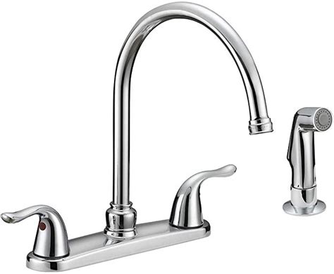 Big Sale EZ-FLO 10201 2-Handle Kitchen Faucet with Pull-Out Side Sprayer, Chrome, 4-Hole Installation