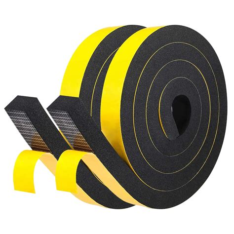 Top Rated Foam Seal Tape Adhesive (12FT Long 1 inch Wide X 5/8inch Thick) Soft Sponge Rubber EPDM Weather Stripping Insulation Seal for Doors and Windows OKAYASU RUBBER E05ES01