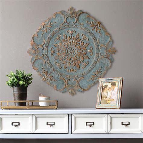 Home Essentials Decoration Special Price Metal Wall Decor, 34.5", Blue/Brown