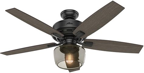 Hunter Bennett Indoor Ceiling Fan with LED Light and Remote Control, 52", Matte Black