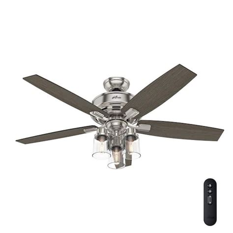 Hunter Bennett Indoor Ceiling Fan with LED Light and Remote Control, 52", Matte Black