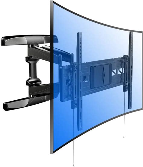 Loctek 18.8" Long Extension Curved TV Wall Mount Bracket for 32-70 inch Both Curved and Flat Panel TVs with VESA Patterns up to 600 x 400mm/Articulating Arm Swivel Tilt Max. Fits 16 inch Wall Stud black