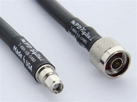 MPD Digital MPD-400PVC Superflex Black 50 Ohm MPD400 Super Flex RF Coaxial Cable with N Male and RP-SMA Male Connectors, 100 ft