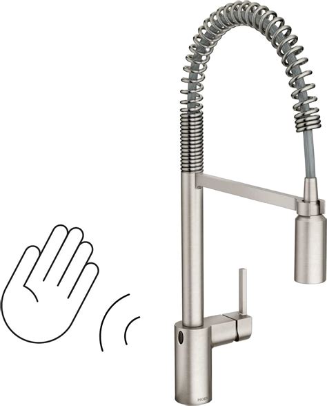 New Product Moen 5923EWSRS Align Motionsense Wave Sensor Touchless One-Handle High Arc Spring Pre-Rinse Pulldown Kitchen Faucet, Spot Resist Stainless