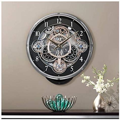 Rhythm Clocks "Gadget" Magic Motion Clock, Black