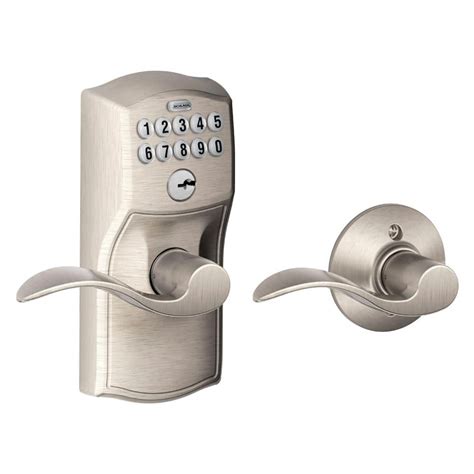 SCHLAGE FE575 CAM 620 ACC Camelot Keypad Entry with Auto-Lock and Accent Levers, Antique Pewter