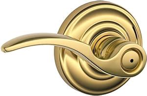 Best Cyber Deals 🔥 Schlage Champagne Privacy Lever, Andover Rose, Bright Brass - FA40CHP605/F40CHP605AND