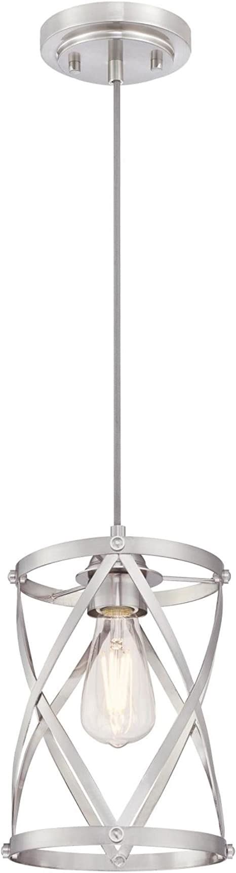Westinghouse Lighting 6362300 Isadora One-Light Mini, Brushed Nickel Finish Indoor Pendant,