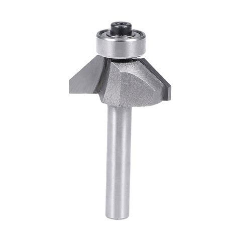☑ uxcell Chamfer Router Bit 45 Degree 1/4" Shank 2/3" Cutting Height Edge Forming Router Bit for Woodworking, 2.26" (57.5mm) Length